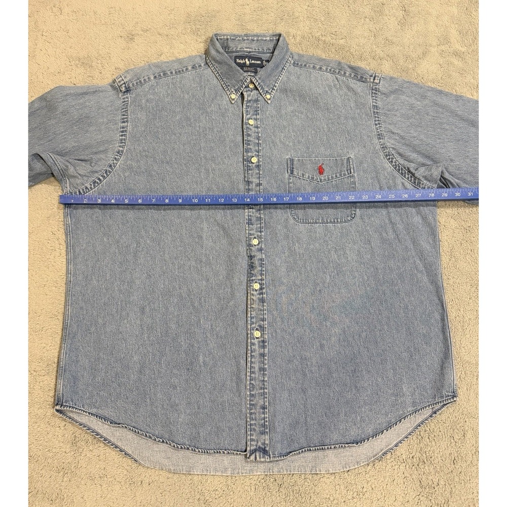 Polo by Ralph Lauren Light Denim Button-Down Shirt with Red Pony - Picture 4 of 10
